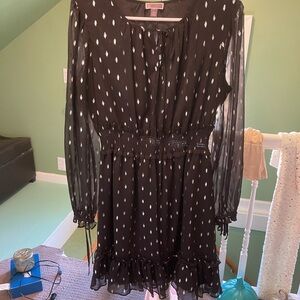 Black and silver chiffon dress